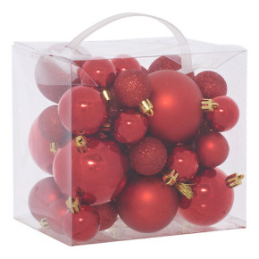 Kit de boules de Noël - lot de 35 - Rouge | Le Géant de la Fête