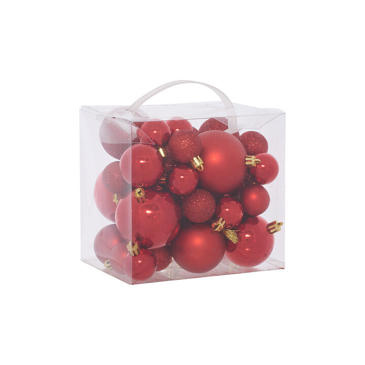 Kit de boules de Noël - lot de 35 - Rouge | Le Géant de la Fête