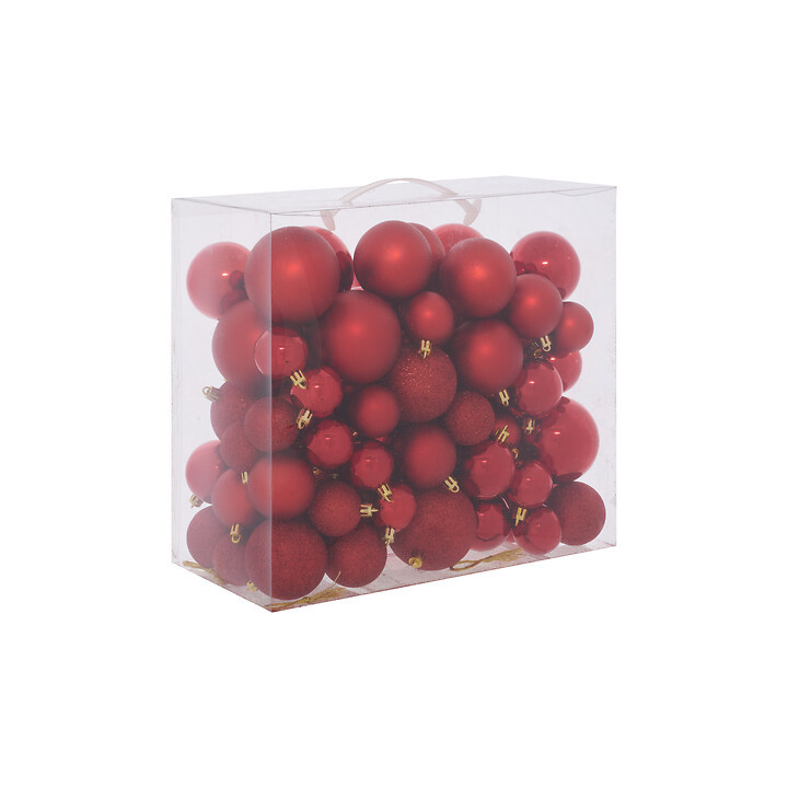 Kit de boules de Noël - lot de 100 - Rouge | Le Géant de la Fête