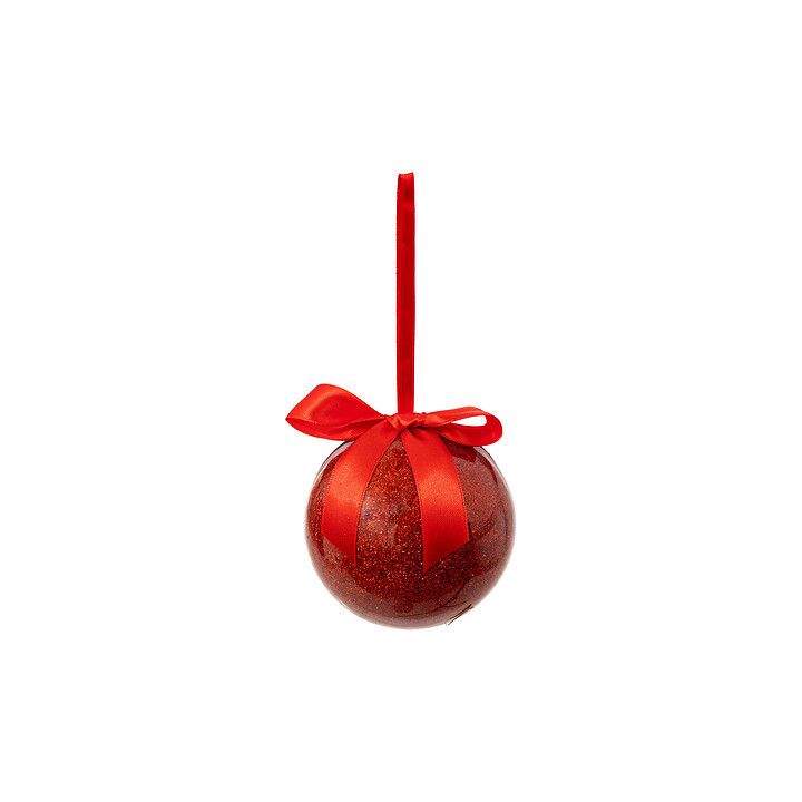 Boule de Noël en papier - Paillettes - 9 cm - Rouge | Le Géant de la Fête
