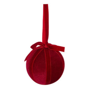 Boule de Noël - Velours - 9 cm - Rouge | Le Géant de la Fête