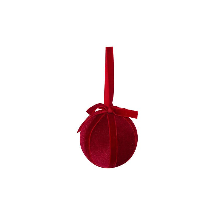 Boule de Noël - Velours - 9 cm - Rouge | Le Géant de la Fête