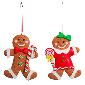 Suspension de Noël - Pain d'épice joyeux - 12 cm | Le Géant de la Fête