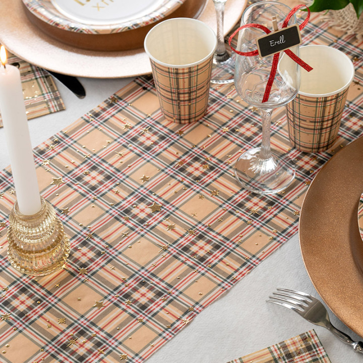 Gobelets - Tartan - lot de 10 - Beige | Le Géant de la Fête