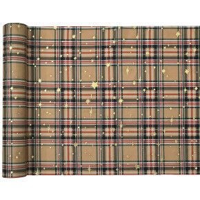 Chemin de table - Tartan - 2.50 m - Beige | Le Géant de la Fête
