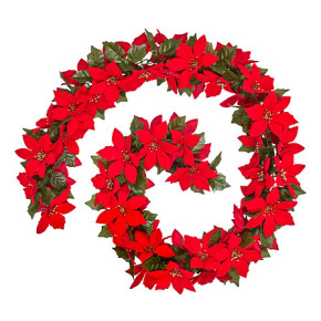 Guirlande touffue de poinsettia - 1.80 m | Le Géant de la Fête