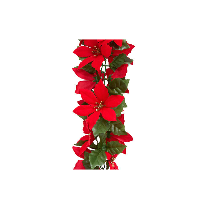 Guirlande touffue de poinsettia - 1.80 m | Le Géant de la Fête