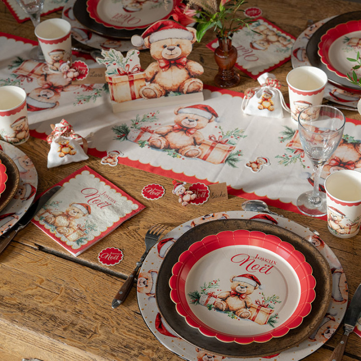 Serviettes - Teddy Noël - lot de 20 | Le Géant de la Fête