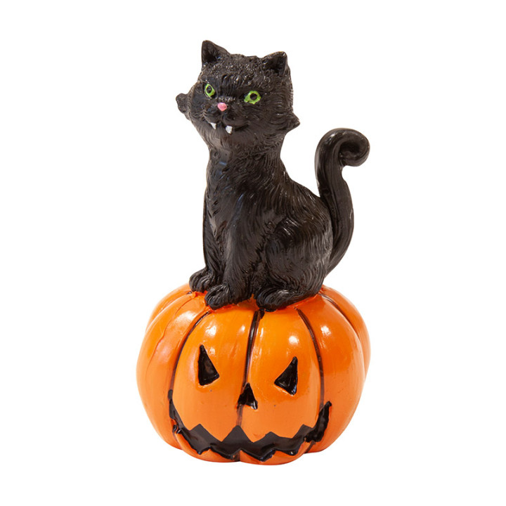 Chat sur une citrouille - 8 cm | Le Géant de la Fête
