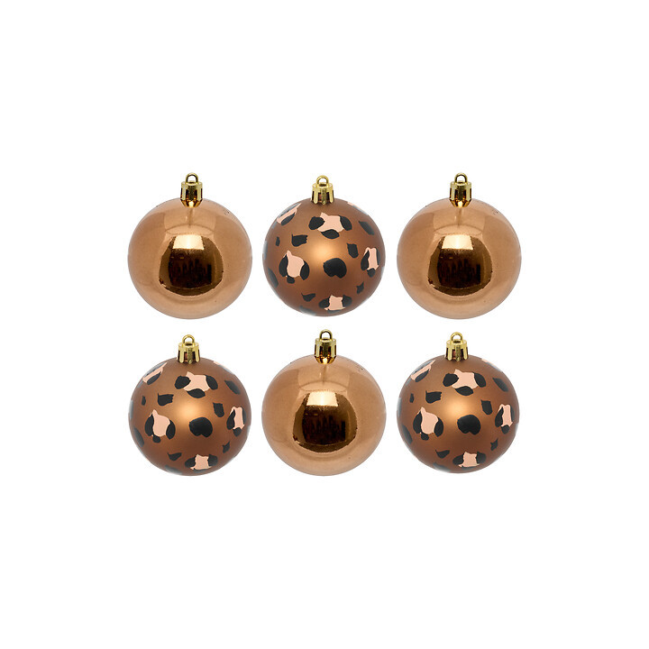 Boules de Noël - Léopard - lot de 6 - Bronze | Le Géant de la Fête