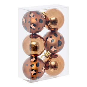 Boules de Noël - Léopard - lot de 6 - Bronze | Le Géant de la Fête