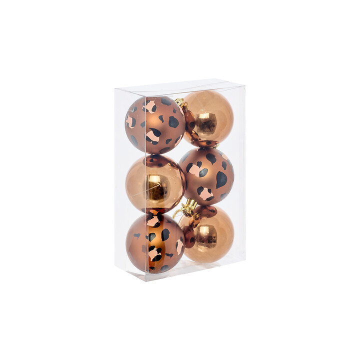 Boules de Noël - Léopard - lot de 6 - Bronze | Le Géant de la Fête