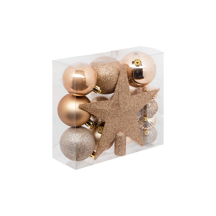 Kit de boules de Noël - lot de 18 - Champagne rosé | Le Géant de la Fête