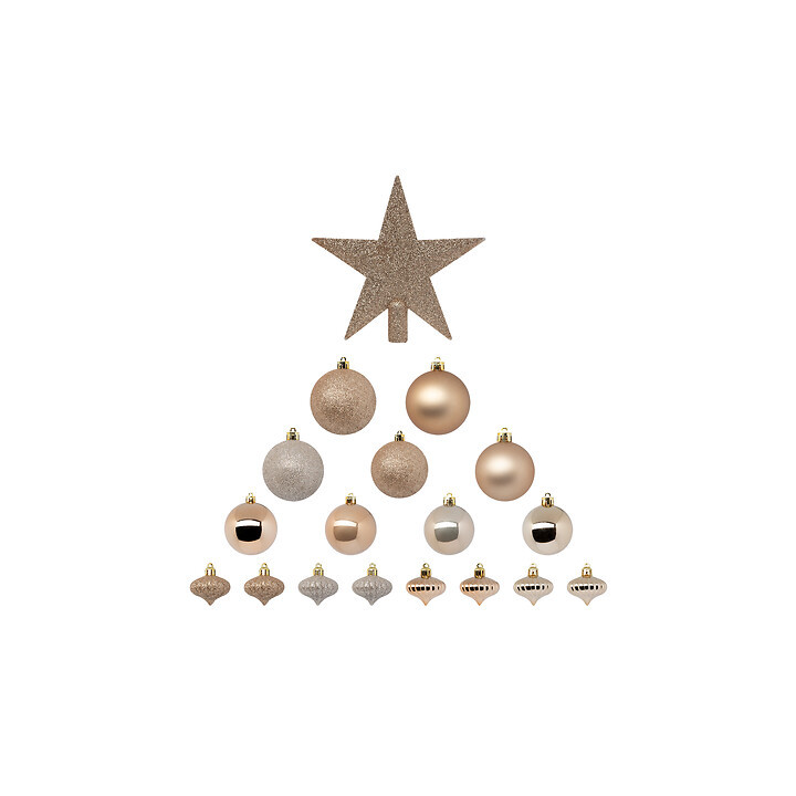 Kit de boules de Noël - lot de 18 - Champagne rosé | Le Géant de la Fête