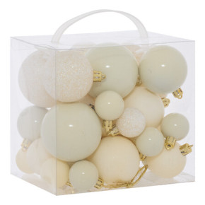 Kit de boules de Noël - lot de 35 - Écru | Le Géant de la Fête