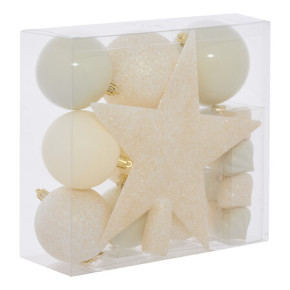 Kit de boules de Noël - lot de 18 - Écru | Le Géant de la Fête