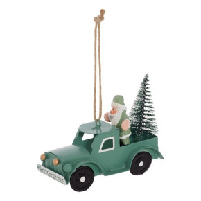 Suspension - Père Noël en voiture - Vert | Le Géant de la Fête