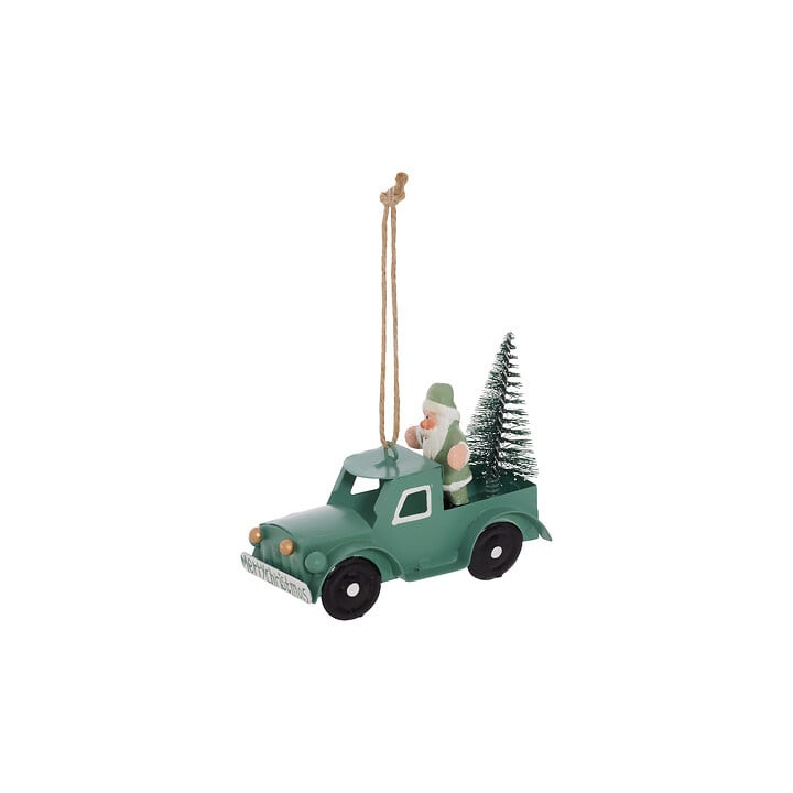 Suspension - Père Noël en voiture - Vert | Le Géant de la Fête