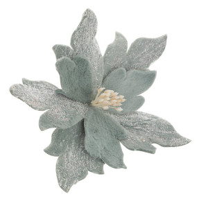 Poinsettia velours - 24 cm - Vert | Le Géant de la Fête