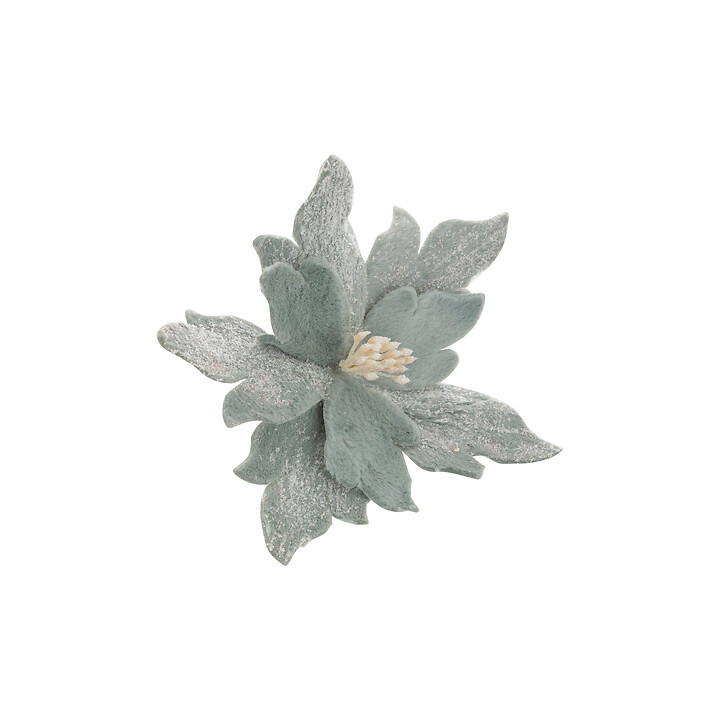 Poinsettia velours - 24 cm - Vert | Le Géant de la Fête