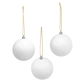 Boules en plastique - 8 cm - lot de 3 - Blanc | Le Géant de la Fête