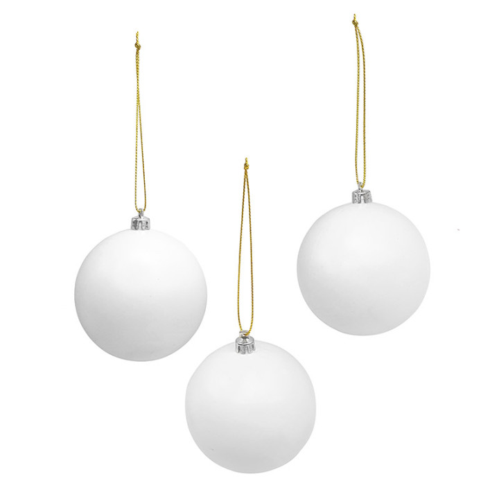Boules en plastique - 8 cm - lot de 3 - Blanc | Le Géant de la Fête
