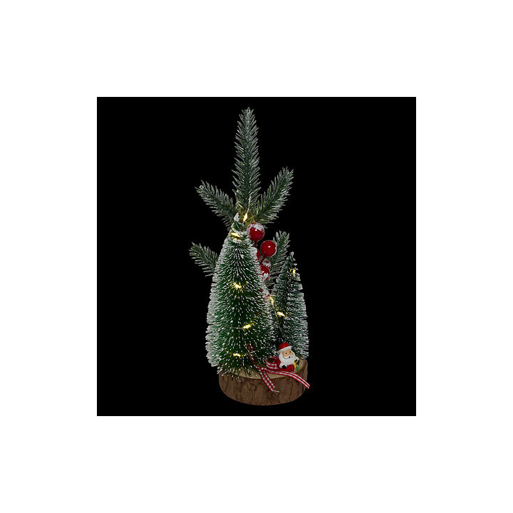 Sapins lumineux sur rondin - 22 cm | Le Géant de la Fête