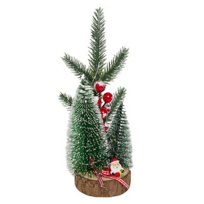 Sapins lumineux sur rondin - 22 cm | Le Géant de la Fête