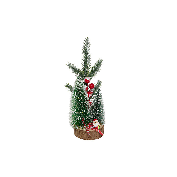 Sapins lumineux sur rondin - 22 cm | Le Géant de la Fête
