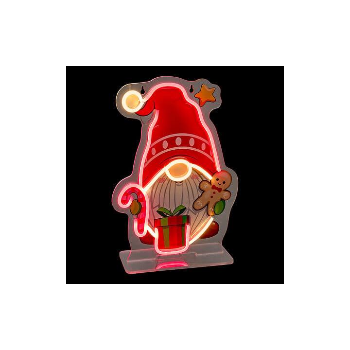 Décoration à effet néon - Gnome - 29 cm