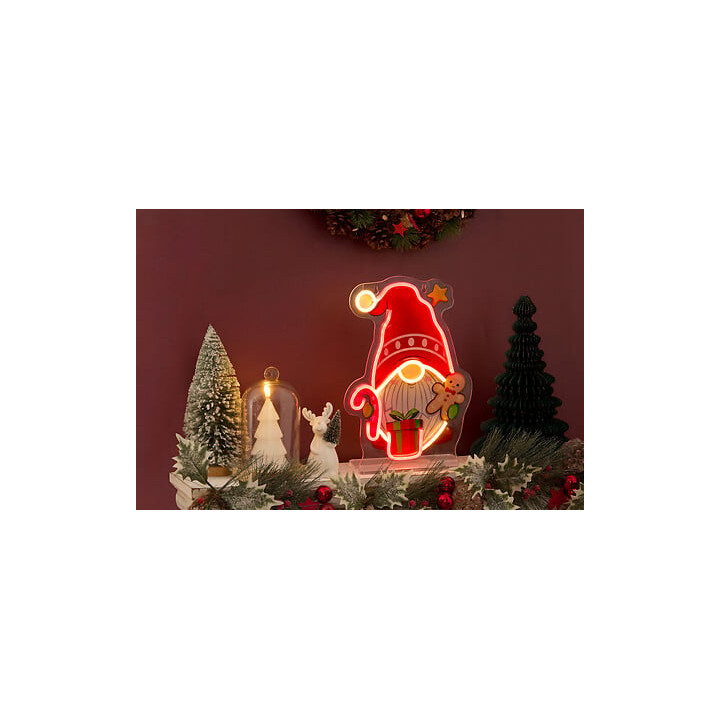 Décoration à effet néon - Gnome - 29 cm