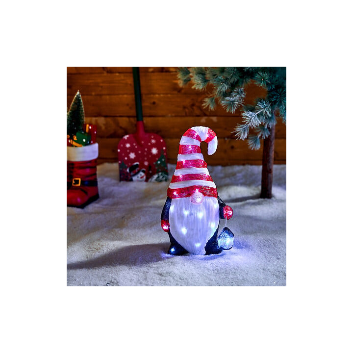 Gnome de Noël lumineux - Acrylique solaire | Le Géant de la Fête