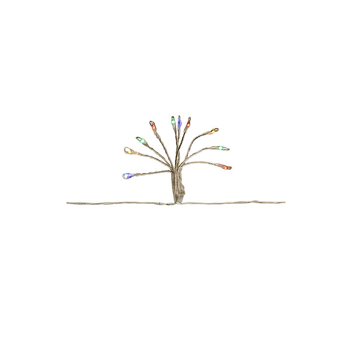 Guirlande lumineuse sur secteur - Pompons - 10 m - Multicolore