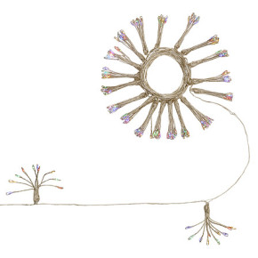 Guirlande lumineuse sur secteur - Pompons - 10 m - Multicolore