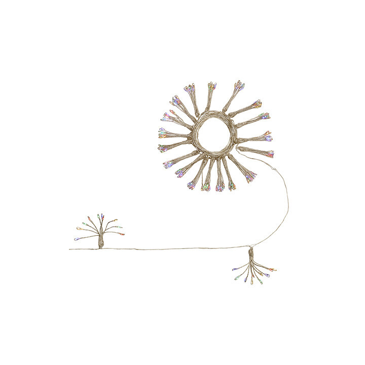 Guirlande lumineuse sur secteur - Pompons - 10 m - Multicolore