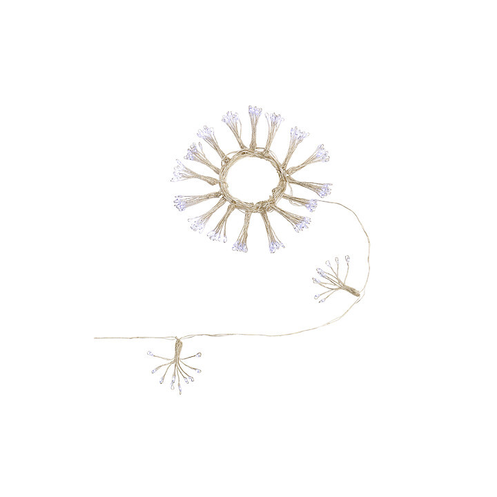Guirlande lumineuse sur secteur - Pompons - 10 m - Blanc Froid | Le Géant de la Fête