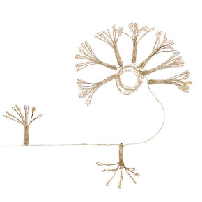 Guirlande lumineuse sur secteur - Pompons - 10 m - Blanc Chaud