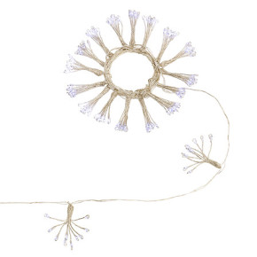Guirlande lumineuse sur secteur - Pompons - 5 m - Blanc Froid