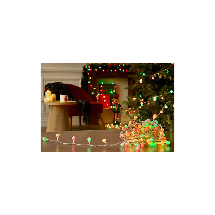 Guirlande lumineuse - Boules - 12.5 m - Multicolore