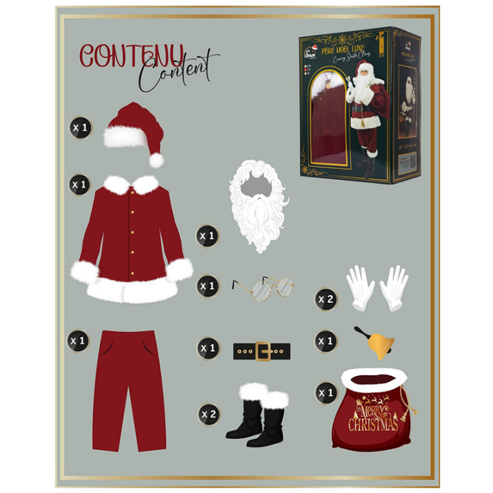 Déguisement Luxe complet - Père Noël - XXL