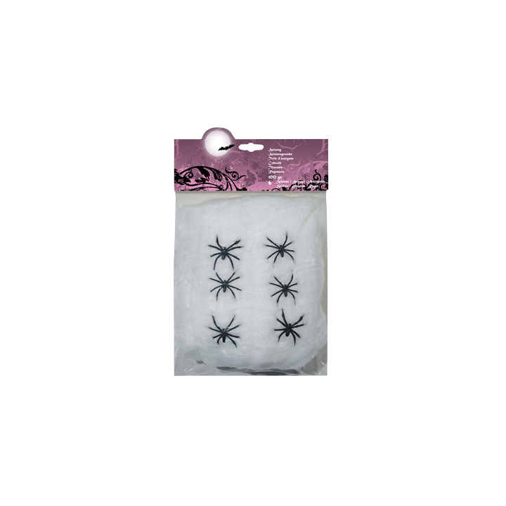 Toile d'araignée et araignées - 100 g - lot de 6 | Le Géant de la Fête