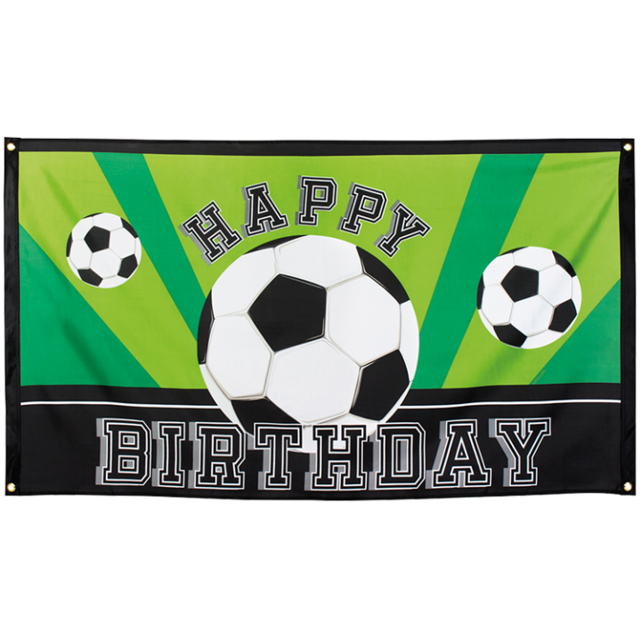 Bannière Ballons de foot "Happy Birthday" | Le Géant de la Fête